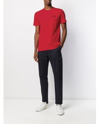 rotes T-Shirt mit einem Rundhalsausschnitt von Ea7 Emporio Armani