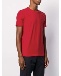 rotes T-Shirt mit einem Rundhalsausschnitt von Ea7 Emporio Armani