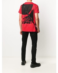 rotes T-Shirt mit einem Rundhalsausschnitt von Stone Island Shadow Project