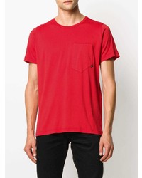 rotes T-Shirt mit einem Rundhalsausschnitt von Stone Island Shadow Project