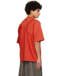 rotes T-Shirt mit einem Rundhalsausschnitt von Jean Paul Gaultier