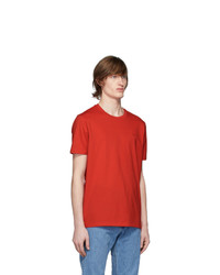 rotes T-Shirt mit einem Rundhalsausschnitt von Hugo