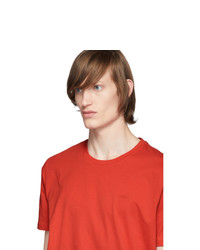 rotes T-Shirt mit einem Rundhalsausschnitt von Hugo