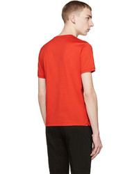 rotes T-Shirt mit einem Rundhalsausschnitt von Fendi