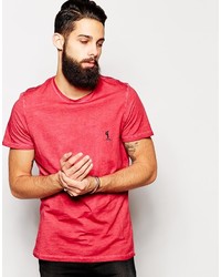 rotes T-Shirt mit einem Rundhalsausschnitt von Religion