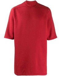 rotes T-Shirt mit einem Rundhalsausschnitt von Rick Owens DRKSHDW