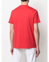 rotes T-Shirt mit einem Rundhalsausschnitt von Kiton