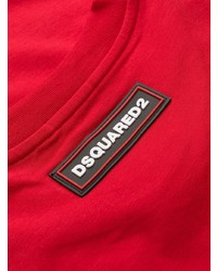 rotes T-Shirt mit einem Rundhalsausschnitt von DSQUARED2