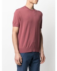 rotes T-Shirt mit einem Rundhalsausschnitt von Z Zegna