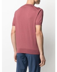 rotes T-Shirt mit einem Rundhalsausschnitt von Z Zegna