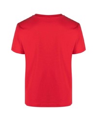 rotes T-Shirt mit einem Rundhalsausschnitt von Moschino