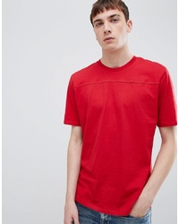 rotes T-Shirt mit einem Rundhalsausschnitt von Selected Homme