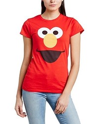 rotes T-Shirt mit einem Rundhalsausschnitt von Sesame Street