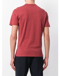 rotes T-Shirt mit einem Rundhalsausschnitt von Paolo Pecora