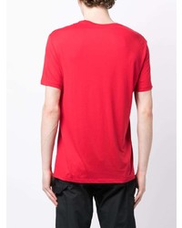 rotes T-Shirt mit einem Rundhalsausschnitt von Armani Exchange