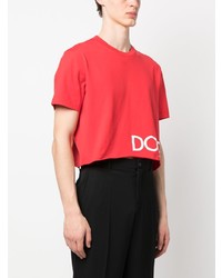 rotes T-Shirt mit einem Rundhalsausschnitt von Dolce & Gabbana