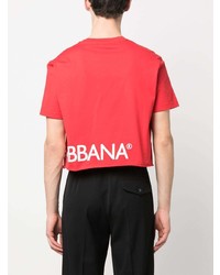 rotes T-Shirt mit einem Rundhalsausschnitt von Dolce & Gabbana