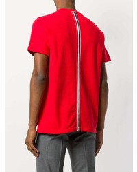 rotes T-Shirt mit einem Rundhalsausschnitt von Thom Browne