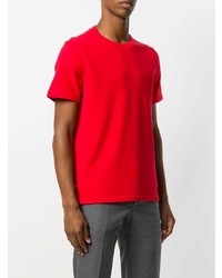 rotes T-Shirt mit einem Rundhalsausschnitt von Thom Browne