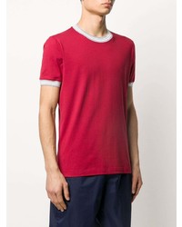 rotes T-Shirt mit einem Rundhalsausschnitt von Brunello Cucinelli