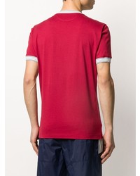 rotes T-Shirt mit einem Rundhalsausschnitt von Brunello Cucinelli