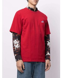 rotes T-Shirt mit einem Rundhalsausschnitt von A Bathing Ape