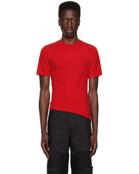 rotes T-Shirt mit einem Rundhalsausschnitt von Spencer Badu