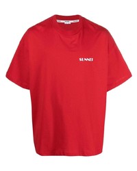 rotes T-Shirt mit einem Rundhalsausschnitt von Sunnei