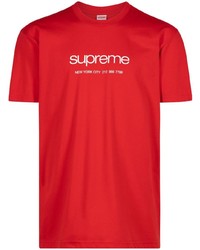 rotes T-Shirt mit einem Rundhalsausschnitt von Supreme