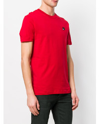 rotes T-Shirt mit einem Rundhalsausschnitt von McQ Alexander McQueen