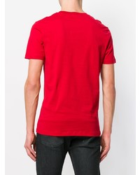 rotes T-Shirt mit einem Rundhalsausschnitt von McQ Alexander McQueen