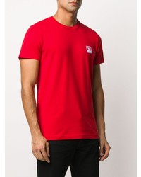 rotes T-Shirt mit einem Rundhalsausschnitt von Diesel