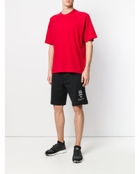 rotes T-Shirt mit einem Rundhalsausschnitt von Y-3