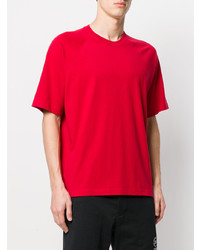 rotes T-Shirt mit einem Rundhalsausschnitt von Y-3