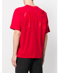 rotes T-Shirt mit einem Rundhalsausschnitt von Y-3