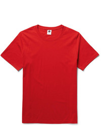 rotes T-Shirt mit einem Rundhalsausschnitt