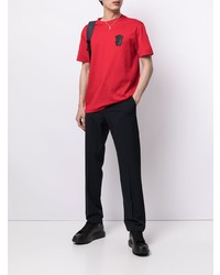 rotes T-Shirt mit einem Rundhalsausschnitt von Emporio Armani