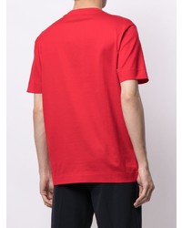 rotes T-Shirt mit einem Rundhalsausschnitt von Emporio Armani