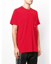 rotes T-Shirt mit einem Rundhalsausschnitt von adidas