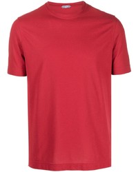 rotes T-Shirt mit einem Rundhalsausschnitt von Zanone