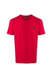 rotes T-Shirt mit einem V-Ausschnitt von Ea7 Emporio Armani