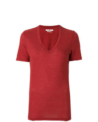 rotes T-Shirt mit einem V-Ausschnitt von Isabel Marant Etoile