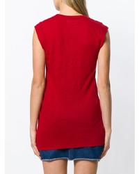 rotes T-Shirt mit einem V-Ausschnitt von Isabel Marant Etoile