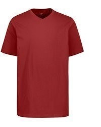 rotes T-Shirt mit einem V-Ausschnitt von JP1880