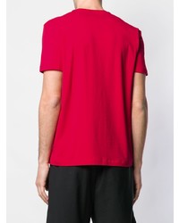 rotes T-Shirt mit einem V-Ausschnitt von Ea7 Emporio Armani