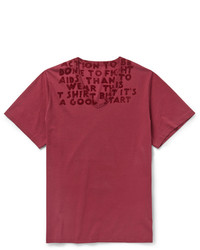 rotes T-Shirt mit einem V-Ausschnitt von Maison Margiela