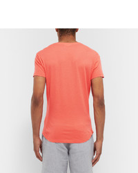 rotes T-Shirt mit einem V-Ausschnitt von Orlebar Brown