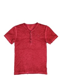 rotes T-shirt mit einer Knopfleiste von EMILIO ADANI