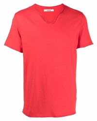 rotes T-shirt mit einer Knopfleiste von Zadig & Voltaire