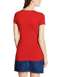 rotes T-shirt von Hilfiger Denim